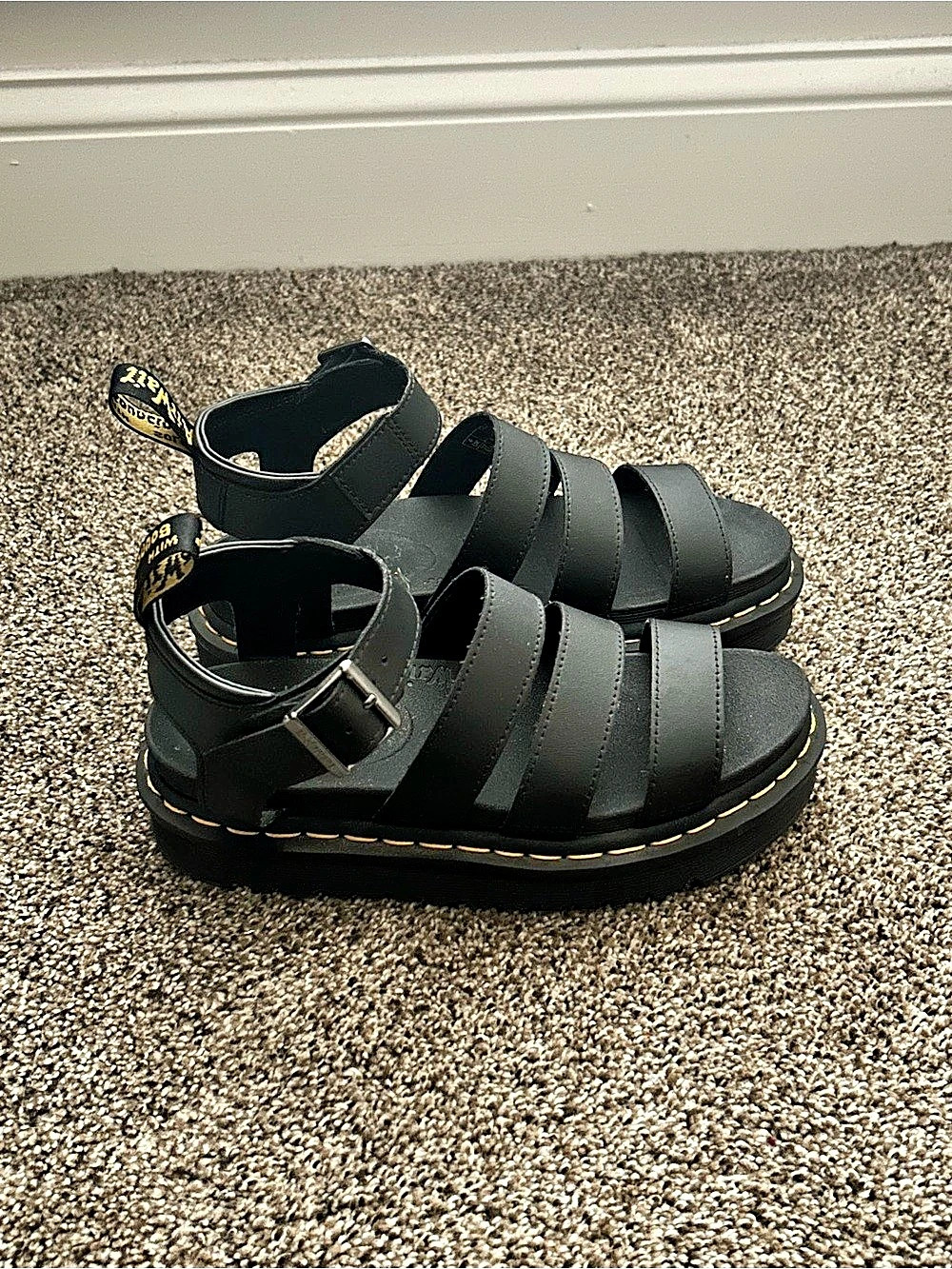 Dr. Martens Black Platform Sandals US 6